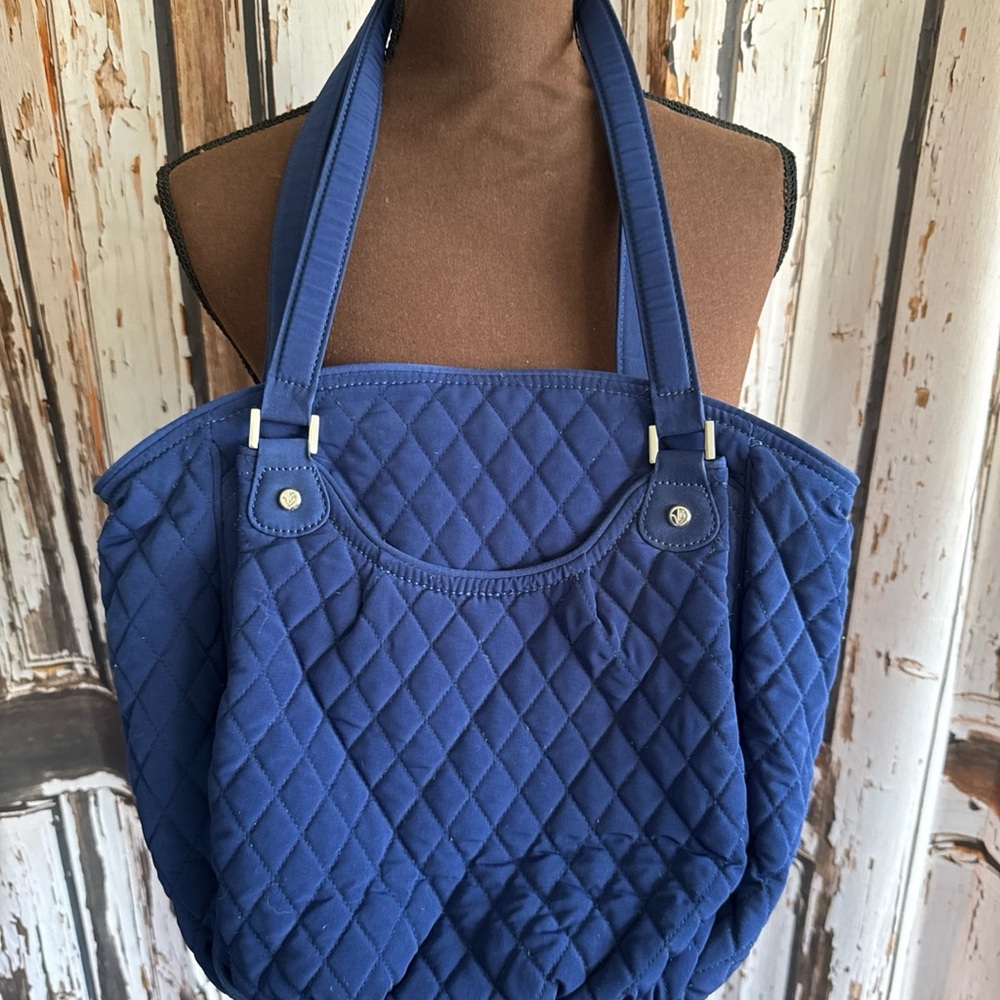 Vera Bradley navy blue quilted shoulder bag - Picture 4 of 6